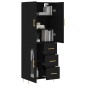 Highboard Schwarz 69,5x34x180 cm Holzwerkstoff Highboard Schwarz 69,5x34x180 cm Holzwerkstoff