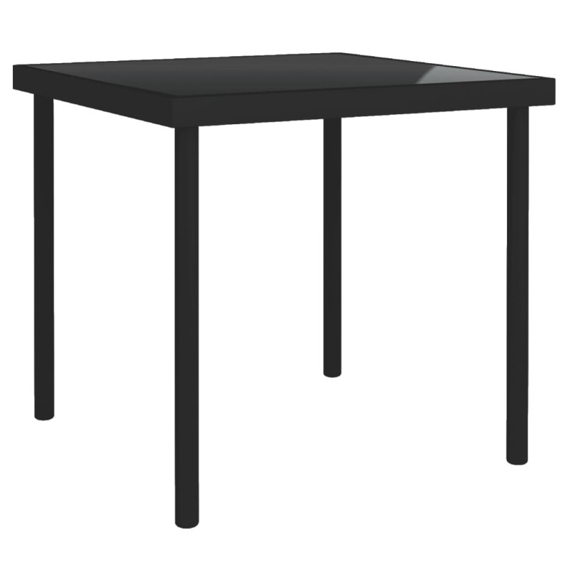 vidaXL Garten-Esstisch Schwarz 80x80x72 cm Glas und Stahl vidaXL Garten-Esstisch Schwarz 80x80x72 cm Glas und Stahl