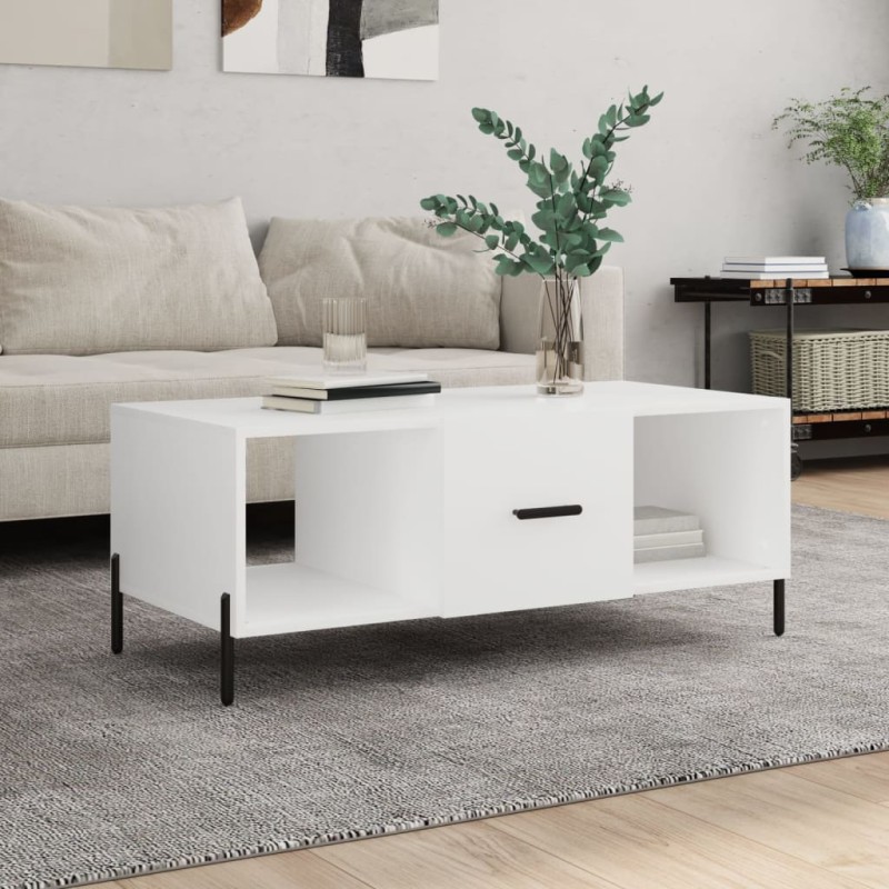 vidaXL Couchtisch Weiß 102x50x40 cm Holzwerkstoff vidaXL Couchtisch Weiß 102x50x40 cm Holzwerkstoff
