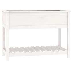 vidaXL Pflanzkübel mit Ablage Weiß 111,5x54x81 cm Massivholz Kiefer