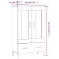 vidaXL Highboard Grau Sonoma 70x31x115 cm Holzwerkstoff vidaXL Highboard Grau Sonoma 70x31x115 cm Holzwerkstoff