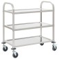 vidaXL 3-Stufiger Servierwagen 96,5 x 55 x 90 cm Edelstahl vidaXL 3-Stufiger Servierwagen 96,5 x 55 x 90 cm Edelstahl