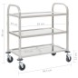 vidaXL 3-Stufiger Servierwagen 96,5 x 55 x 90 cm Edelstahl vidaXL 3-Stufiger Servierwagen 96,5 x 55 x 90 cm Edelstahl