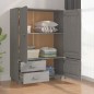 vidaXL Kleiderschrank HAMAR Hellgrau 99x45x137 cm Massivholz Kiefer vidaXL Kleiderschrank HAMAR Hellgrau 99x45x137 cm Massivholz Kiefer