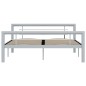 vidaXL Bettgestell Grau und Weiß Metall 120x200 cm