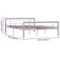 vidaXL Bettgestell Grau und Weiß Metall 120x200 cm