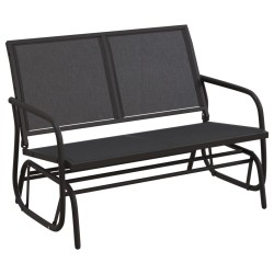 vidaXL Garten-Schaukelbank Schwarz 120,5x76x86,5 cm Textilen & Stahl