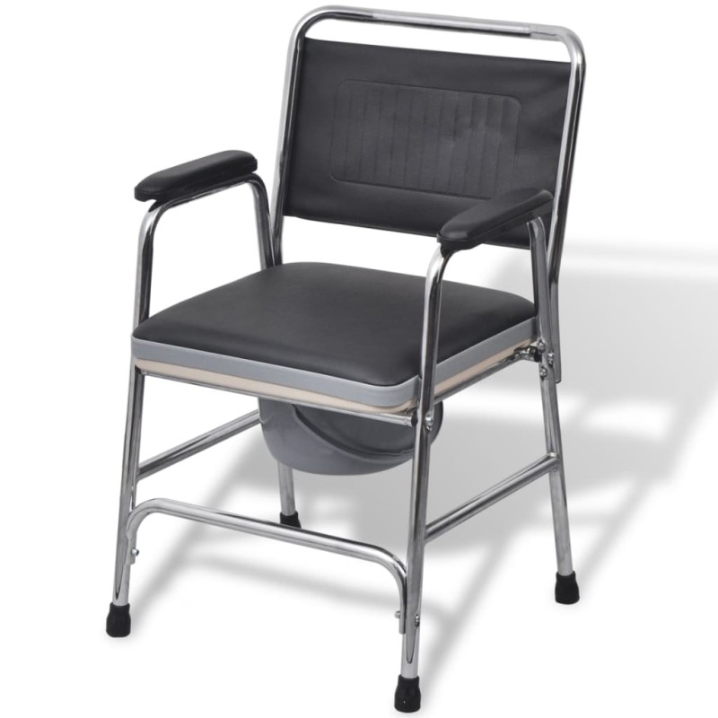 vidaXL Toilettenstuhl Stahl Schwarz vidaXL Toilettenstuhl Stahl Schwarz