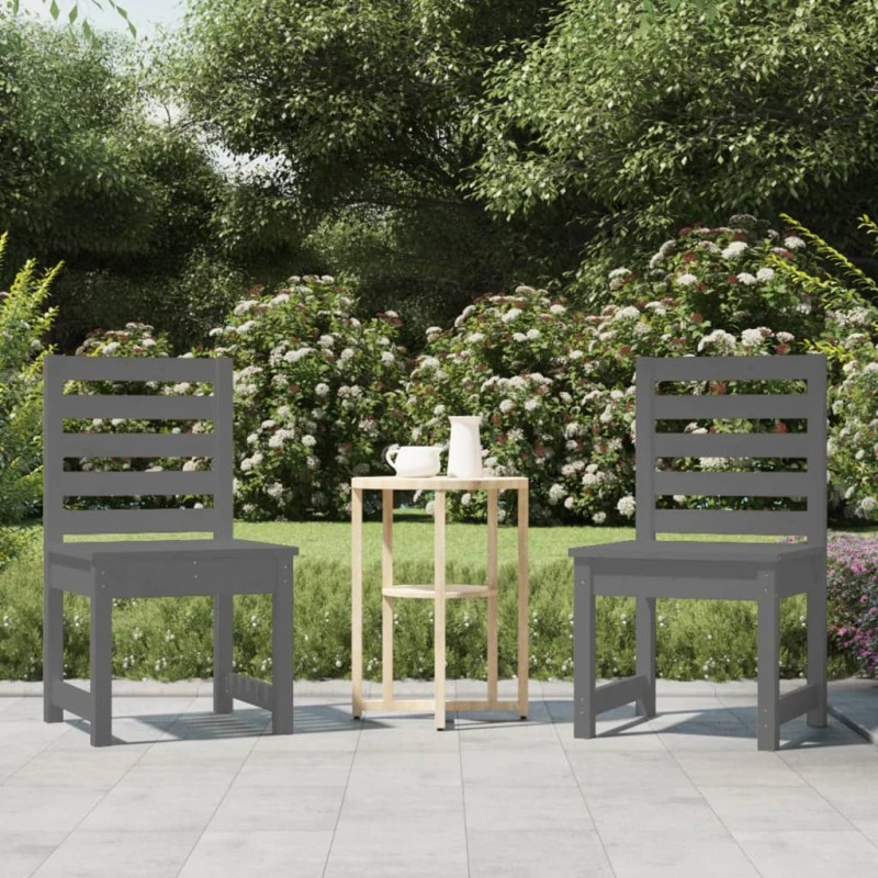 vidaXL Gartenstühle 2 Stk. Grau 50x48x91,5 cm Massivholz Kiefer vidaXL Gartenstühle 2 Stk. Grau 50x48x91,5 cm Massivholz Kiefer