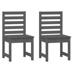 vidaXL Gartenstühle 2 Stk. Grau 50x48x91,5 cm Massivholz Kiefer