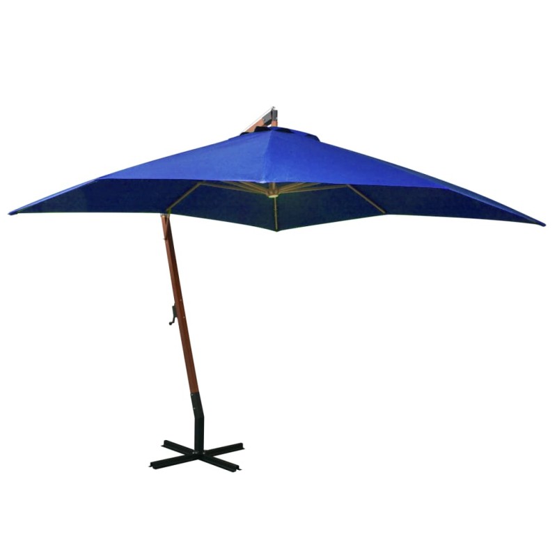 vidaXL Ampelschirm mit Mast Azurblau 3x3 m Massivholz Tanne vidaXL Ampelschirm mit Mast Azurblau 3x3 m Massivholz Tanne