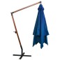 vidaXL Ampelschirm mit Mast Azurblau 3x3 m Massivholz Tanne vidaXL Ampelschirm mit Mast Azurblau 3x3 m Massivholz Tanne