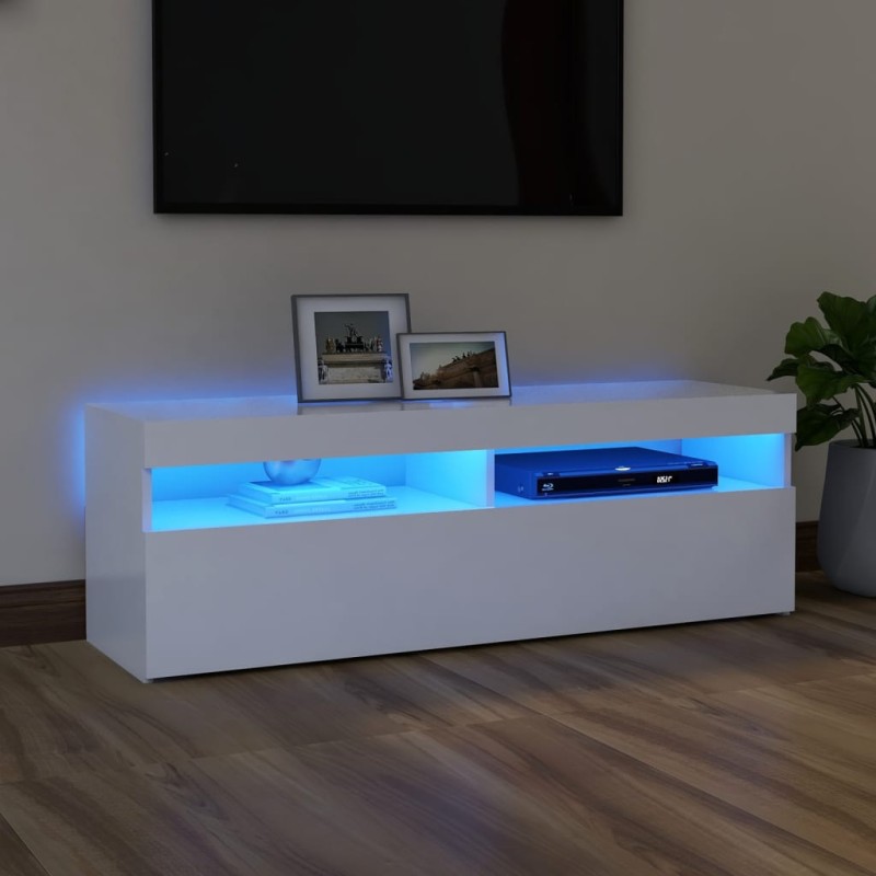 vidaXL TV-Schrank mit LED-Leuchten Weiß 120x35x40 cm vidaXL TV-Schrank mit LED-Leuchten Weiß 120x35x40 cm