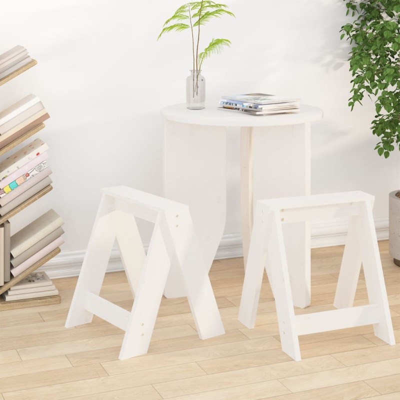 vidaXL Hocker 2 Stk. Weiß 40x40x45 cm Massivholz Kiefer vidaXL Hocker 2 Stk. Weiß 40x40x45 cm Massivholz Kiefer