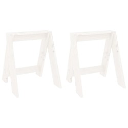 vidaXL Hocker 2 Stk. Weiß 40x40x45 cm Massivholz Kiefer