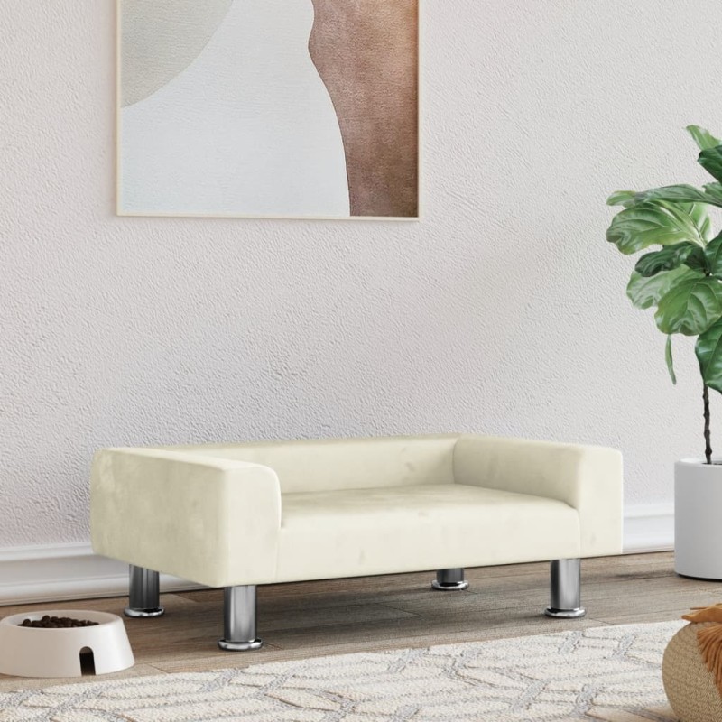 Hundebett Creme 70x45x26,5 cm Samt Hundebett Creme 70x45x26,5 cm Samt