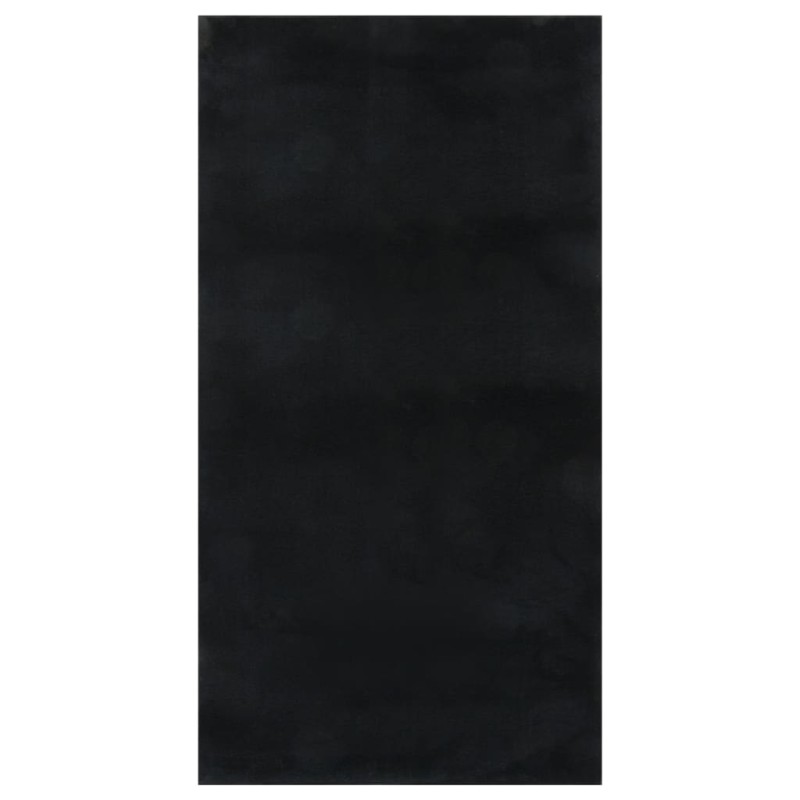 vidaXL Teppich Waschbar Flauschig Kurzflor 80x150 Rutschfest Schwarz vidaXL Teppich Waschbar Flauschig Kurzflor 80x150 Rutschfest Schwarz