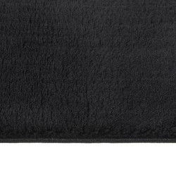 vidaXL Teppich Waschbar Flauschig Kurzflor 80x150 Rutschfest Schwarz