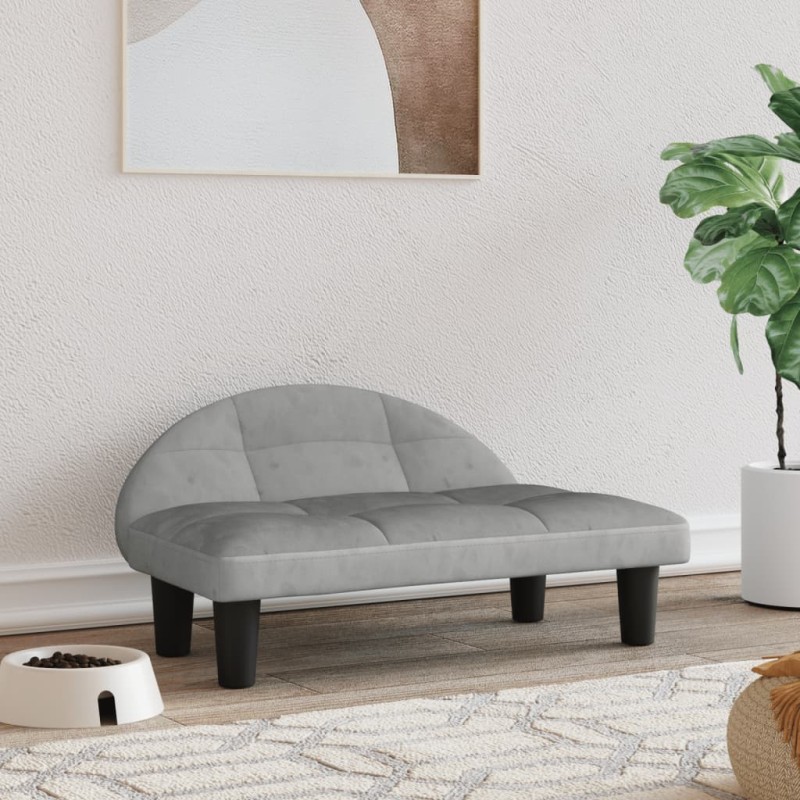 Hundebett Hellgrau 70x52x30 cm Samt Hundebett Hellgrau 70x52x30 cm Samt