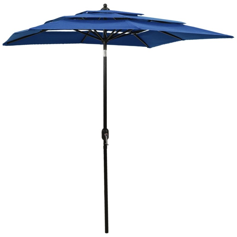 vidaXL Sonnenschirm mit Aluminium-Mast 3-lagig Azurblau 2x2 m vidaXL Sonnenschirm mit Aluminium-Mast 3-lagig Azurblau 2x2 m