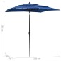 vidaXL Sonnenschirm mit Aluminium-Mast 3-lagig Azurblau 2x2 m vidaXL Sonnenschirm mit Aluminium-Mast 3-lagig Azurblau 2x2 m