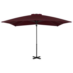 vidaXL Ampelschirm mit Aluminium-Mast Bordeauxrot 250x250 cm