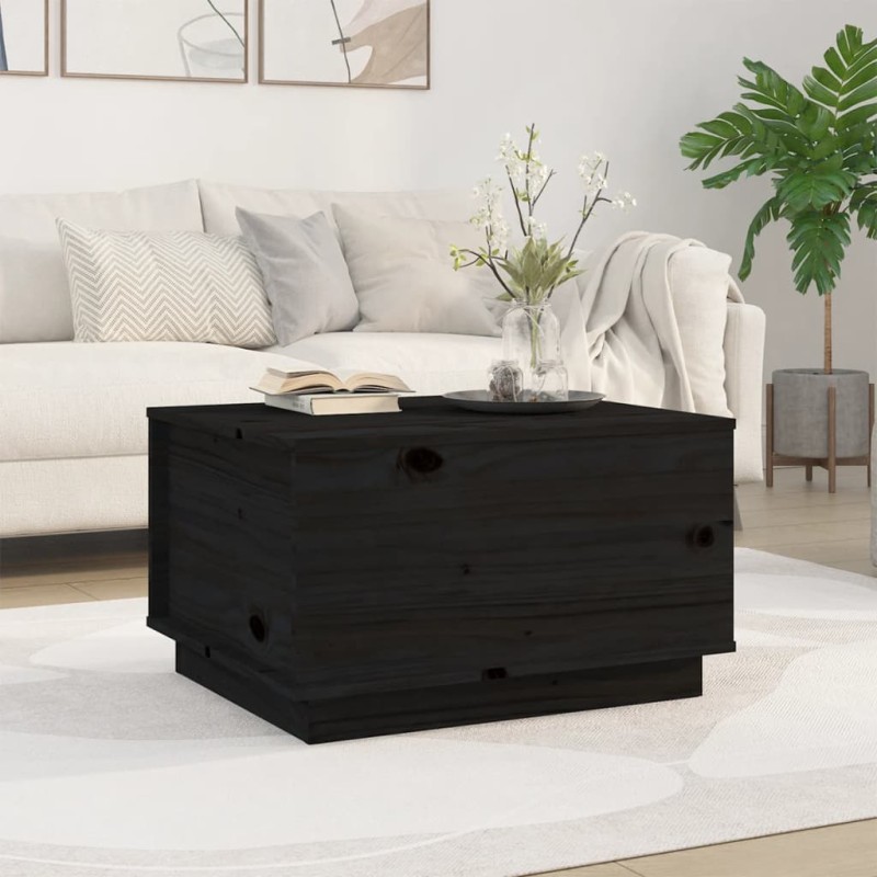 vidaXL Couchtisch Schwarz 60x50x35 cm Massivholz Kiefer vidaXL Couchtisch Schwarz 60x50x35 cm Massivholz Kiefer