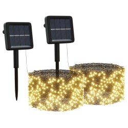 vidaXL Solar-Lichterkette 2 Stk. 2x200 LED Warmweiß Innen Außen
