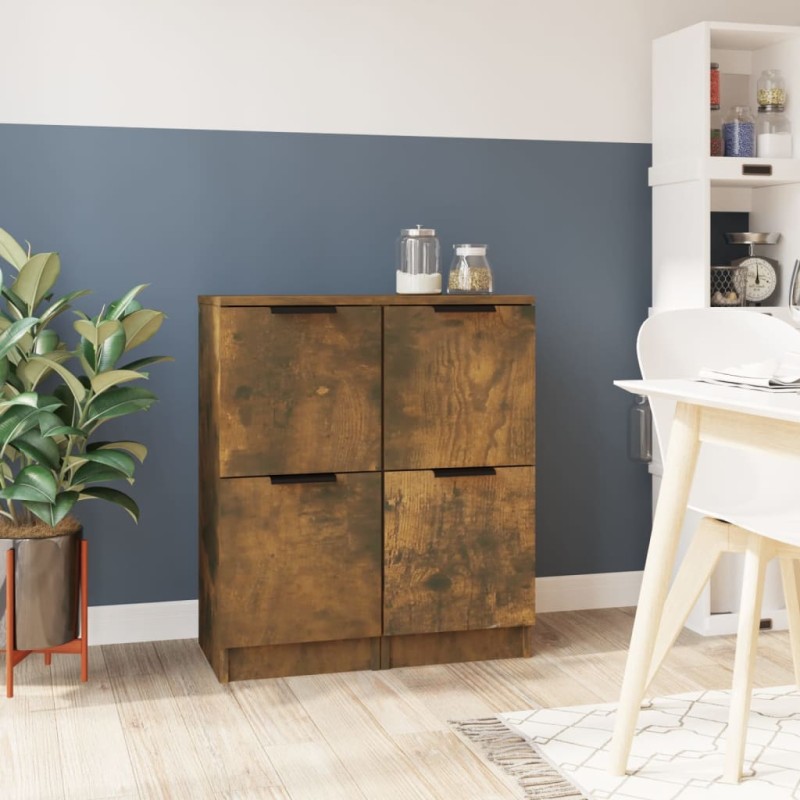 vidaXL Sideboards 2 Stk. Räuchereiche 30x30x70 cm Holzwerkstoff vidaXL Sideboards 2 Stk. Räuchereiche 30x30x70 cm Holzwerkstoff