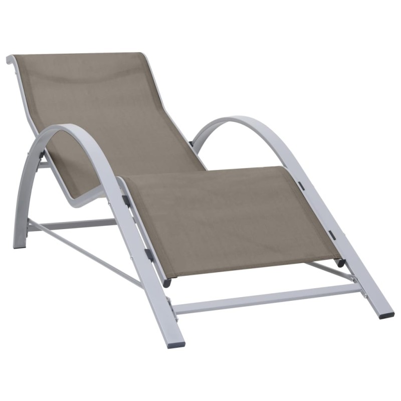 vidaXL Sonnenliege Textilene und Aluminium Taupe vidaXL Sonnenliege Textilene und Aluminium Taupe