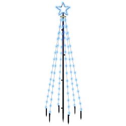 vidaXL LED-Weihnachtsbaum mit Erdnägeln Blau 108 LEDs 180 cm