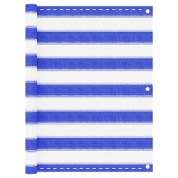 vidaXL Balkon-Sichtschutz Blau und Weiß 75x600 cm HDPE