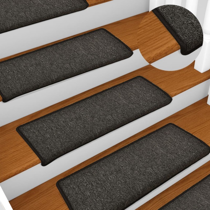 vidaXL Teppich-Treppenstufen 15 Stk. 65x21x4 cm Anthrazit vidaXL Teppich-Treppenstufen 15 Stk. 65x21x4 cm Anthrazit