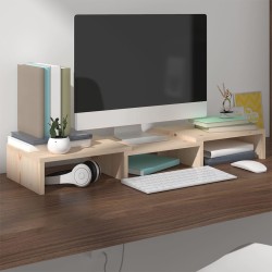 vidaXL Monitorständer 60x24x10,5 cm Massivholz Kiefer