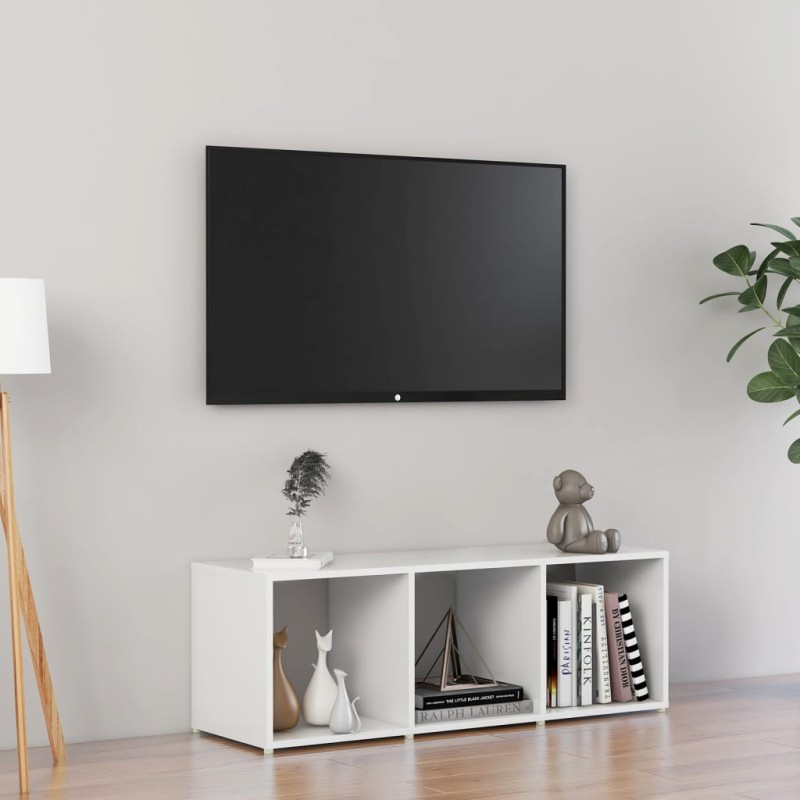 vidaXL TV-Schrank Hochglanz-Weiß 107x35x37 cm Holzwerkstoff vidaXL TV-Schrank Hochglanz-Weiß 107x35x37 cm Holzwerkstoff