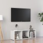 vidaXL TV-Schrank Hochglanz-Weiß 107x35x37 cm Holzwerkstoff vidaXL TV-Schrank Hochglanz-Weiß 107x35x37 cm Holzwerkstoff