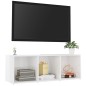 vidaXL TV-Schrank Hochglanz-Weiß 107x35x37 cm Holzwerkstoff vidaXL TV-Schrank Hochglanz-Weiß 107x35x37 cm Holzwerkstoff