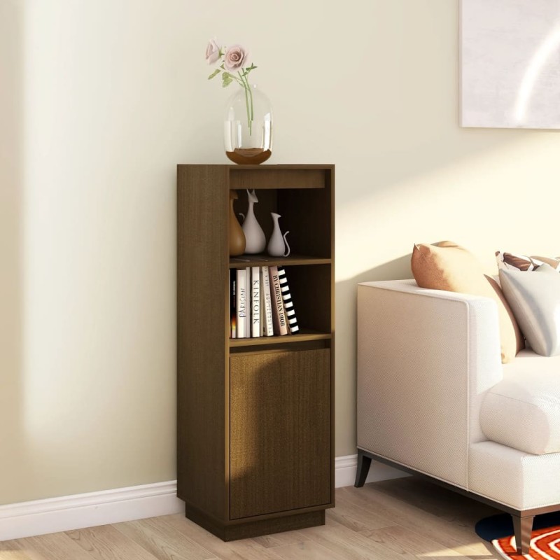 vidaXL Highboard Honigbraun 37x34x110 cm Massivholz Kiefer vidaXL Highboard Honigbraun 37x34x110 cm Massivholz Kiefer