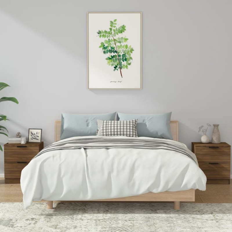 vidaXL Nachttische 2 Stk. Braun Eichen-Optik Holzwerkstoff vidaXL Nachttische 2 Stk. Braun Eichen-Optik Holzwerkstoff