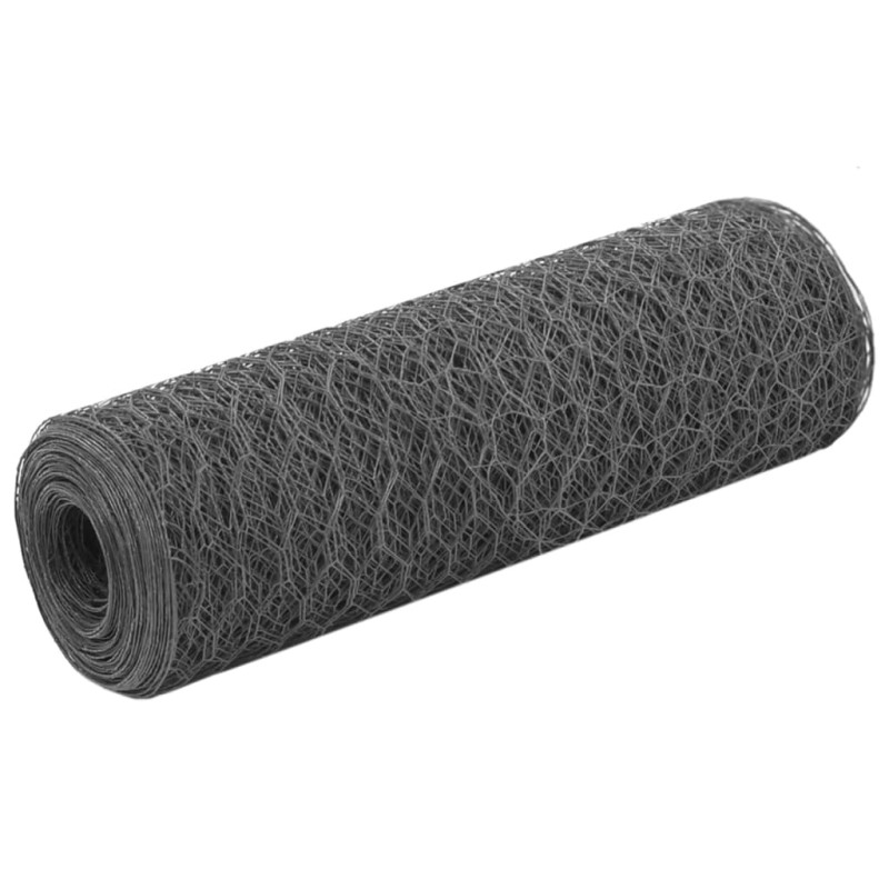 vidaXL Drahtzaun Stahl mit PVC-Beschichtung 25x0,5 m Grau vidaXL Drahtzaun Stahl mit PVC-Beschichtung 25x0,5 m Grau