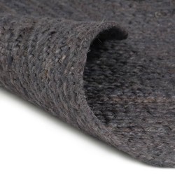  vidaXL Teppich Handgefertigt Jute Rund 120 cm Dunkelgrau