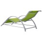 vidaXL Sonnenliegen 2 Stk. mit Tisch Aluminium Grün vidaXL Sonnenliegen 2 Stk. mit Tisch Aluminium Grün
