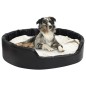 vidaXL Hundebett Schwarz-Beige 99x89x21 cm Plüsch und Kunstleder vidaXL Hundebett Schwarz-Beige 99x89x21 cm Plüsch und Kunstleder