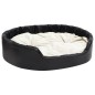 vidaXL Hundebett Schwarz-Beige 99x89x21 cm Plüsch und Kunstleder vidaXL Hundebett Schwarz-Beige 99x89x21 cm Plüsch und Kunstleder