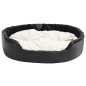 vidaXL Hundebett Schwarz-Beige 99x89x21 cm Plüsch und Kunstleder vidaXL Hundebett Schwarz-Beige 99x89x21 cm Plüsch und Kunstleder