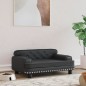 Hundebett Schwarz 70x45x30 cm Kunstleder Hundebett Schwarz 70x45x30 cm Kunstleder