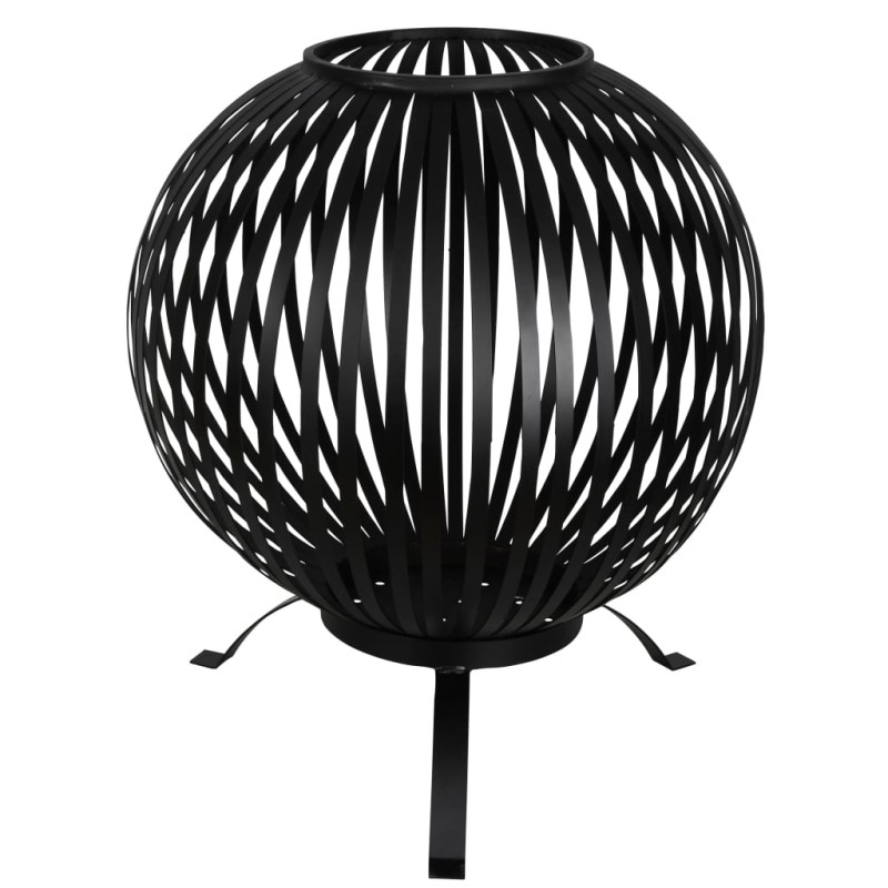 Esschert Design Feuerkorb Ball Gestreift Schwarz Kohlenstoffstahl FF400 Esschert Design Feuerkorb Ball Gestreift Schwarz Kohlenstoffstahl FF400
