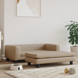 Hundebett mit Verlängerung Cappuccino 100x50x30 cm Kunstleder