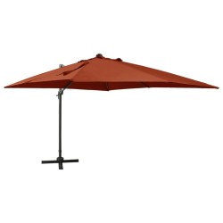 vidaXL Ampelschirm mit LED Terracotta 300 cm