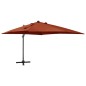 vidaXL Ampelschirm mit LED Terracotta 300 cm vidaXL Ampelschirm mit LED Terracotta 300 cm